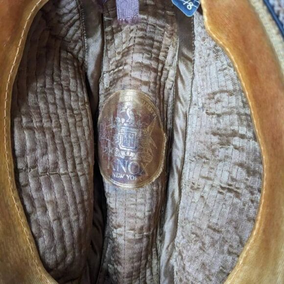 Knox New York Hat Tweed Tan Buckled Size 7 1/8 - Picture 3 of 6